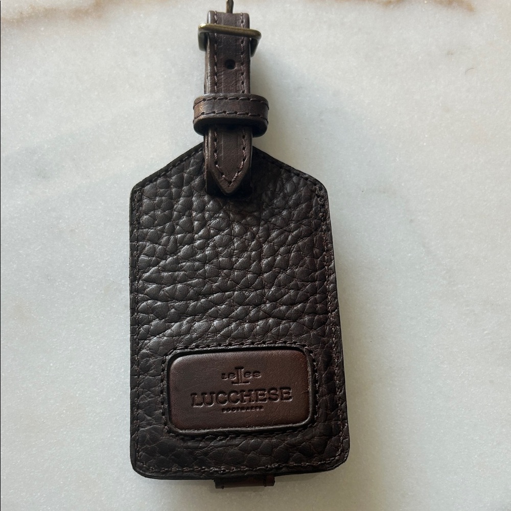 Lucchese Quilted Brown Leather Card Holder